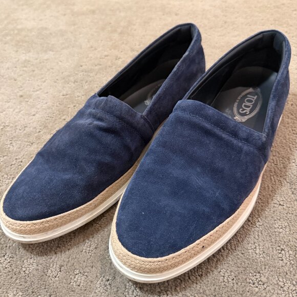 Tod's Blue Loafers Slip-On Style with Minimalist Design - Picture 4 of 9